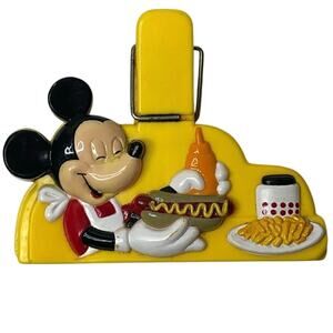 Vintage Disney Chef Mickey Mouse Chip Bag Clip Hoan Kitchen Clamp 5”